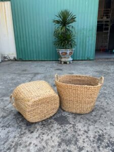Bộ 2 Giỏ Lục Bình Dáng Oval Có Quai Xách Cao Cấp