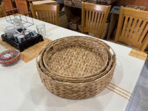 Bộ 3 Khay Tròn Lục Bình Đan Mâm Mộc Mạc